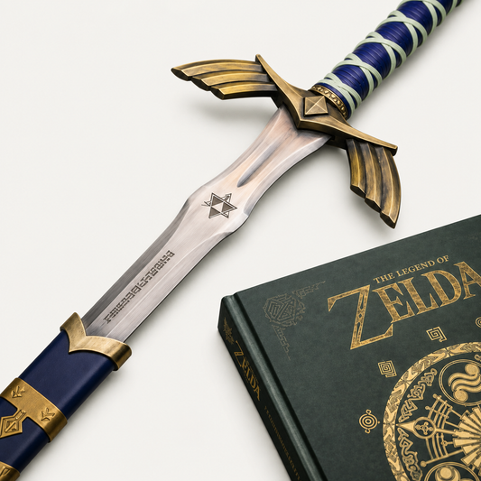 The Legend of Zelda Gold Master Sword Replica – Link’s Hyrule Fantasy Elven Sword for Cosplay & Display